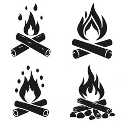 Camp fire icon symbol Vector Illustration