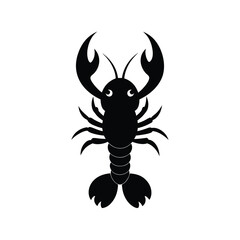 lobster black silhouette vector on white background