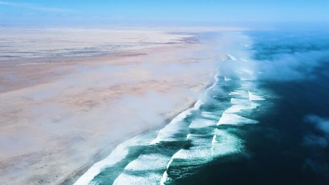 Waves on the beach in the Skeleton Coast National Park