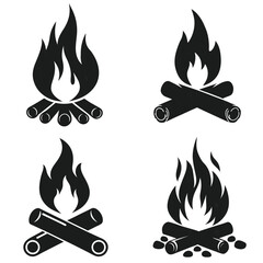 Camp fire icon symbol Vector Illustration