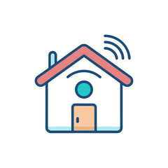 Obraz premium Smart Home Hub Doodle Vector Icon for Modern Living Spaces