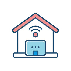Fototapeta premium Creative Doodle Vector Icon of a Smart Home Hub Design