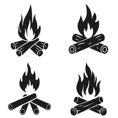 Camp fire icon symbol Vector Illustration