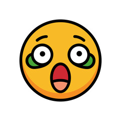 Fototapeta premium Surprised Emoji Doodle Vector Icon for Creative Projects
