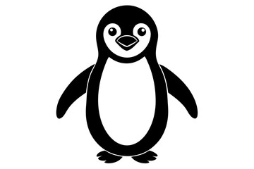 Fototapeta premium Cheerful Penguin Illustration – Wobbly Stance, Pastel Colors, Thick Outlines, Clean Art Style