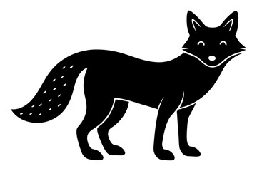 Obraz premium Happy Fox Retro Illustration – Tiny Toes, Muted Colors, Vintage Outline Art