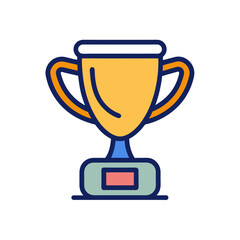 Doodle Vector Icon of a Trophy for Achievement Recognition