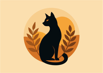 Cat minimalist illustration