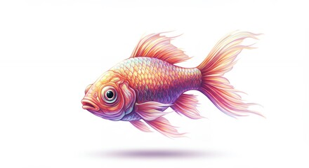 Colorful goldfish illustration detailed pet art