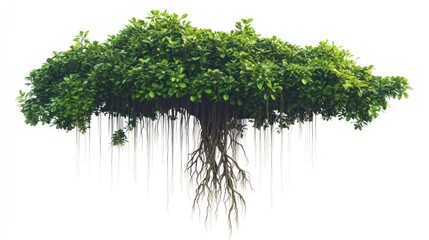 Fototapeta premium Lush tropical tree with aerial roots