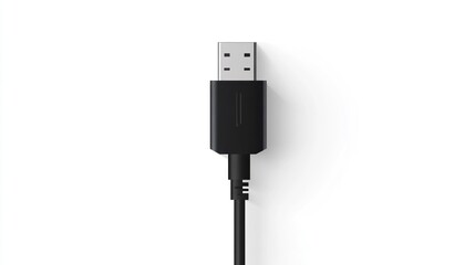 Close-up of a black audio cable connector