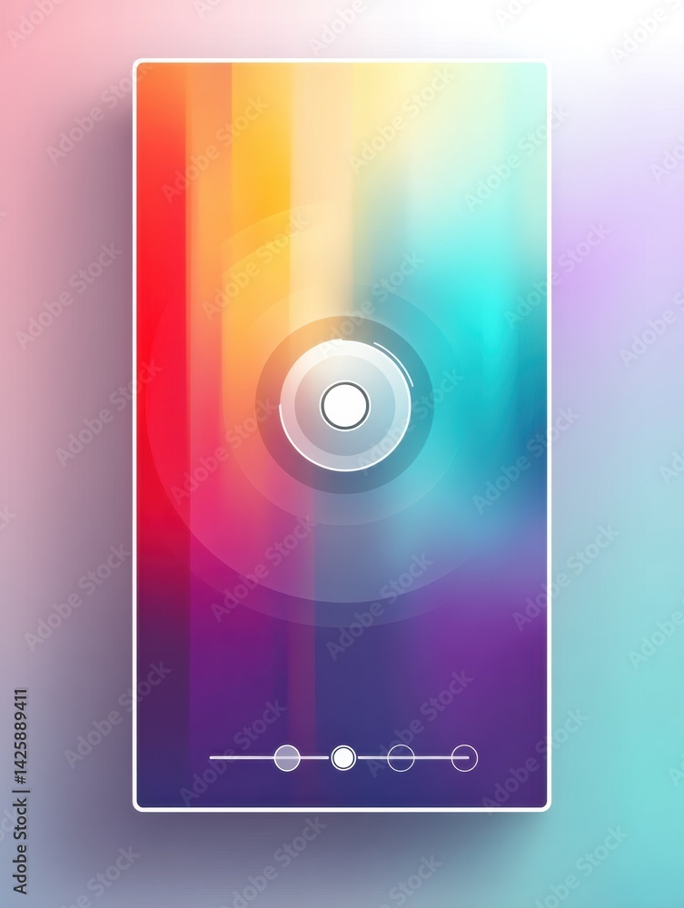Aufkleber Mindfulness Timer App Glowing on a Vibrant Gradient Background in a Calming Atmosphere for Relaxation and Focus