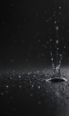 Successive water droplets, blurred trails, sharp edge, black backdrop ,  clean,  silky,  wallpaper