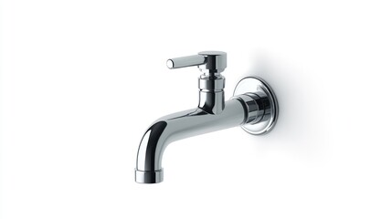 Wall-mounted chrome faucet for water supply