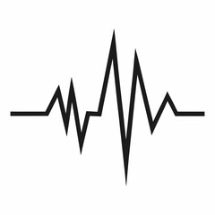 Stylized Heartbeat Vector Silhouette Art