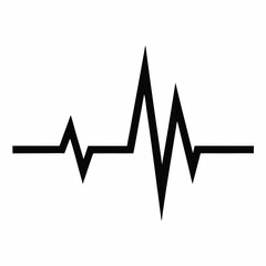 Stylized Heartbeat Vector Silhouette Art