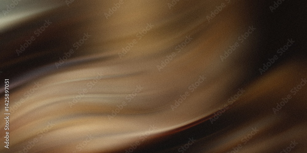 Poster a close up shot showing blurred shapes and colors with a brown and tan color palette in soft lightin