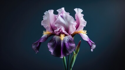 Fototapeta premium Close-up studio image of Iris flower against a dark background