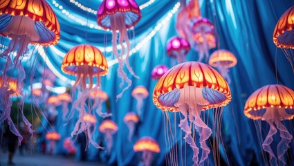 Vibrant summer festivities in Gracia, Barcelona with street decorations, cultural events, and lively atmosphere