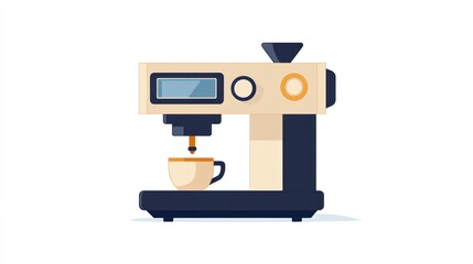 Fototapeta premium Modern coffee machine dispensing coffee into a cup (2)