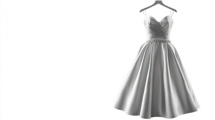 Elegant Gown Hanging Beautifully in Boutique Light