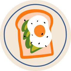 Open Faced Toast with Avocado and Egg