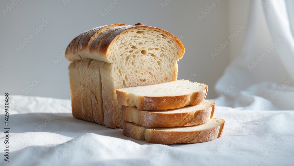 Poster pile of sliced bread isolated on background