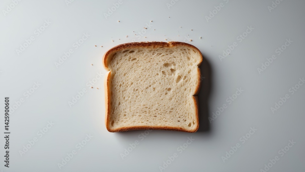 Poster square slice of bread isolated on white background for toast.