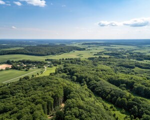 Obraz premium landscape with green fields and blue sky