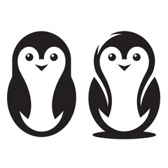 Playful Flat Penguin Character Design