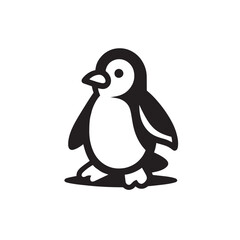 Flat Shape Penguin Mascot Logo