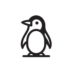 Adorable Penguin Logo in Flat Style