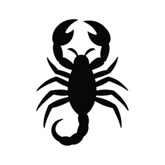 scorpion black silhouette vector on white background