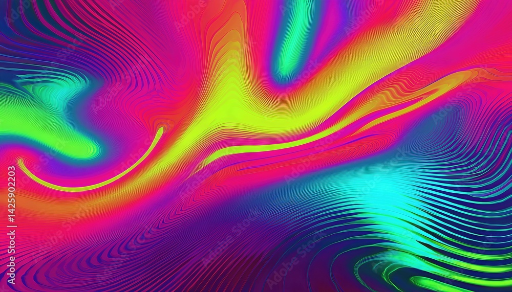Poster vibrant colorful abstract cg background images intriguing composition of geometric shapes and intens