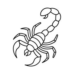 scorpion line art vector on white background