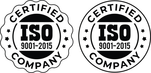 ISO 9001:2015 Certified Symbol Quality Assurance Logo & Certification Vector