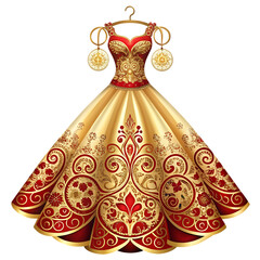 wedding dress on a white background