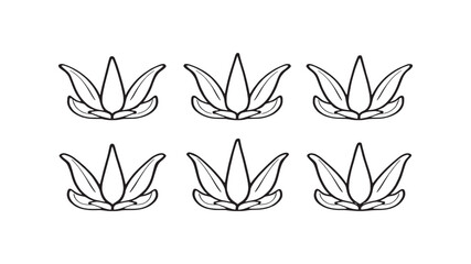 Aloe vera leaf line art minimalist illustration with delicate details