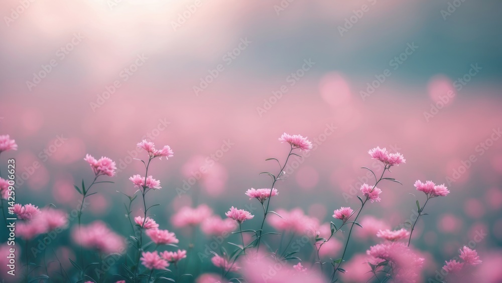 Poster abstract floral pattern with soft bokeh background
