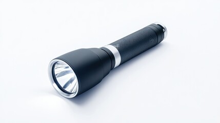Black tactical flashlight