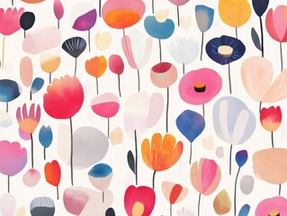 Abstract floral garden bursting with color