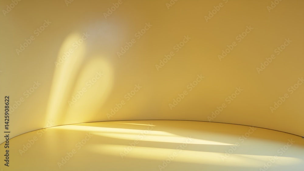 Aufkleber minimalist smooth yellow background with shadow effects and base for product display