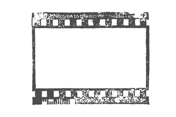 Film frame stamp, old grunge film strip, vintage frame. Video or film overlay, cinema, imprint.