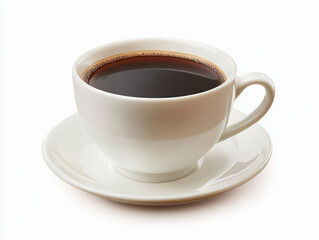 Naklejka premium a cup of black coffee on white background