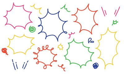 ギザギザフキダシセット（ポップカラー）