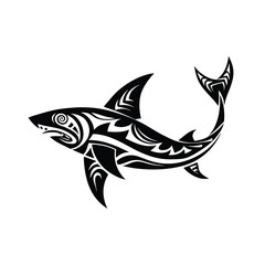 stunning blacktip shark tribal style scaly texture