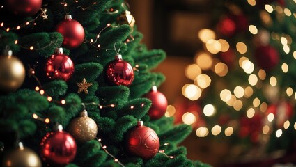 Christmas tree with festive decorations