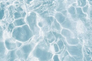 Refreshing Blue Water Surface Texture with Splashes and Bubbles, Perfect Summer Nature Background for Your Designs