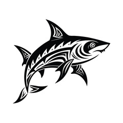 stunning blacktip shark tribal style scaly texture