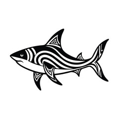 stunning blacktip shark tribal style scaly texture